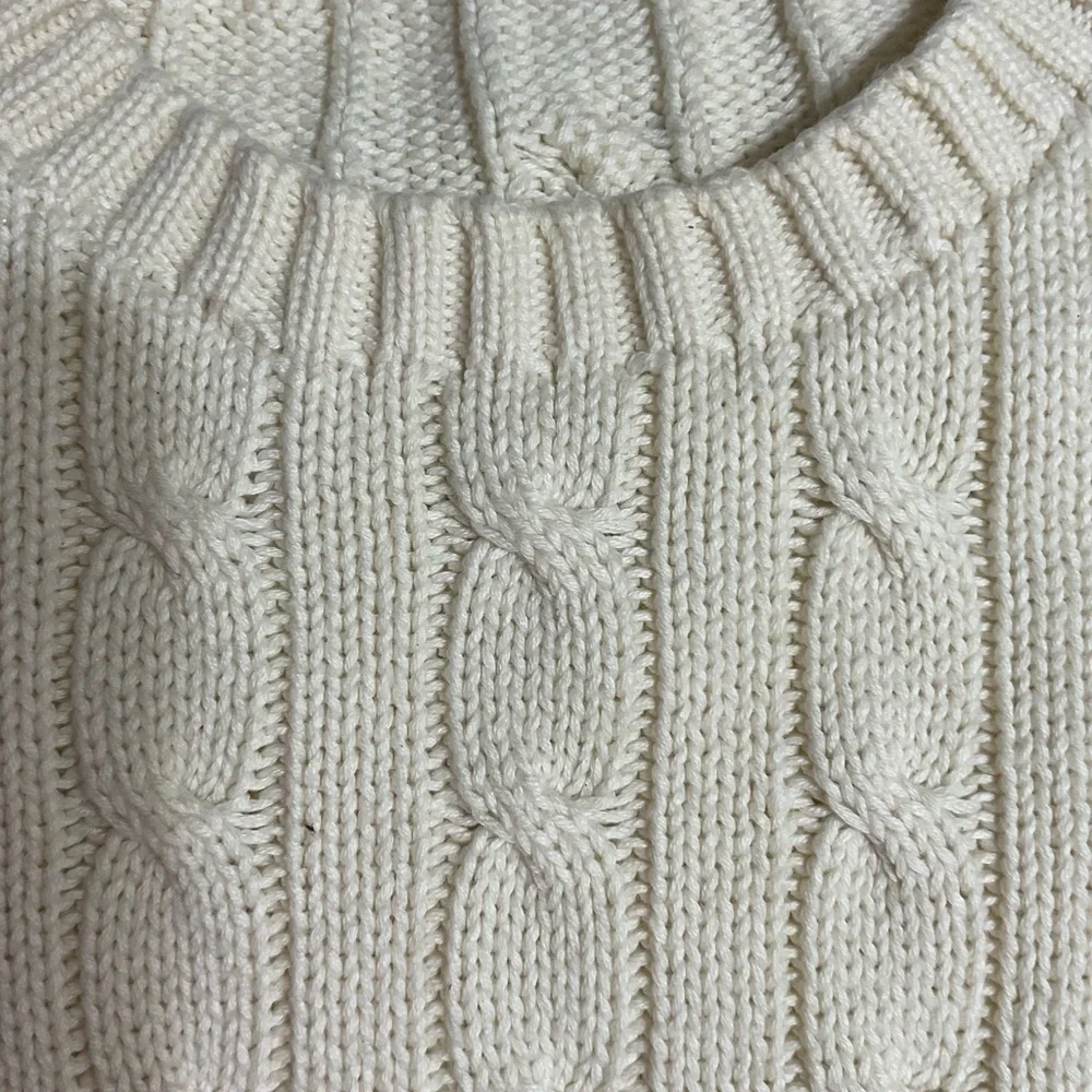 Ralph Lauren Sport Cable-Knit Cotton Crewneck Ivory Jumper Size Large old money - Picture 13 of 16